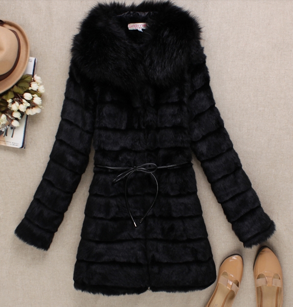 Шуба AliExpress Winter women's faux fur medium-long overcoat ...